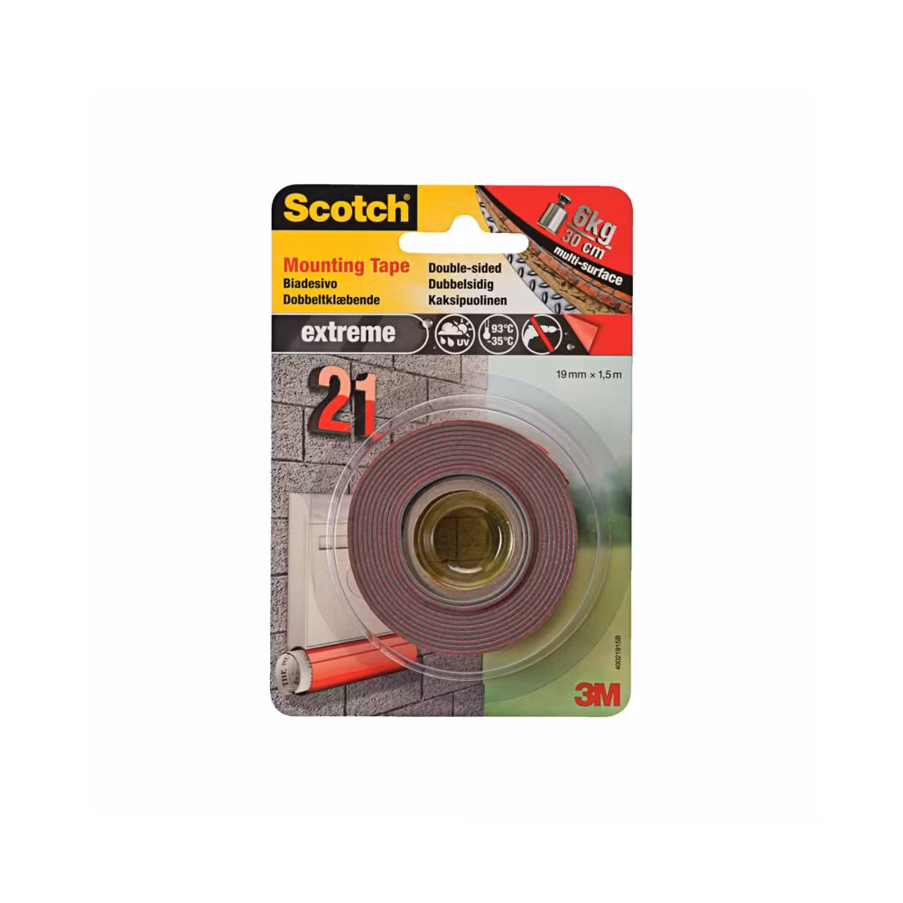 Scotch monteringstejp extrem 19mm x 1,5m