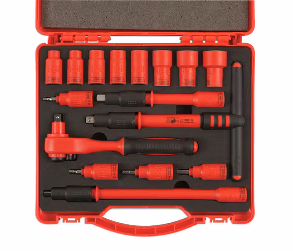 Isolerad hylssats 3/8 "D 16 delar