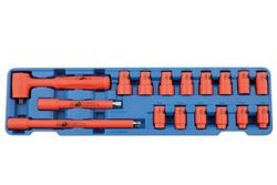 Isolerad hylsnyckelsats 3/8 " 17st.