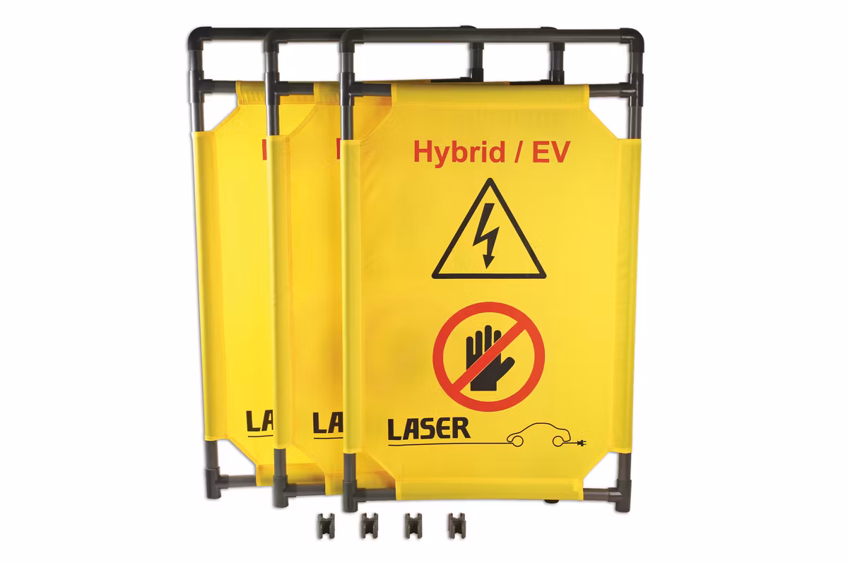 Hybrid/EV fällbara säkerhetsbarriärer