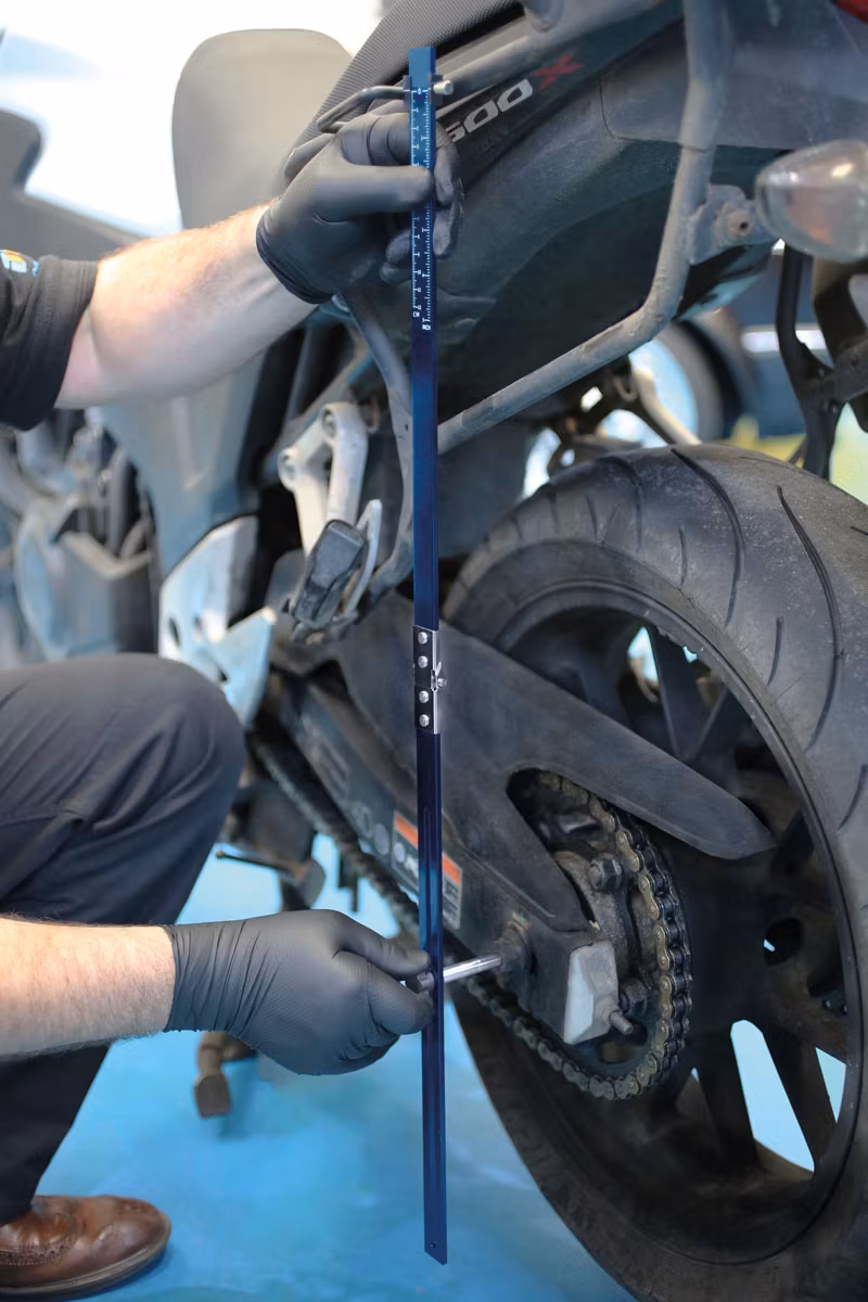 Fällbar höjdmätare för fjädring - motorcykel