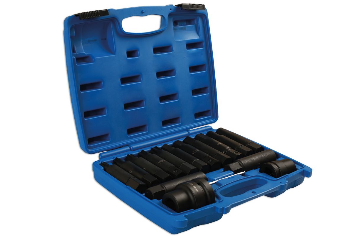 Krafthylsor- och bitssats 3/4”D, 1”D 16 st