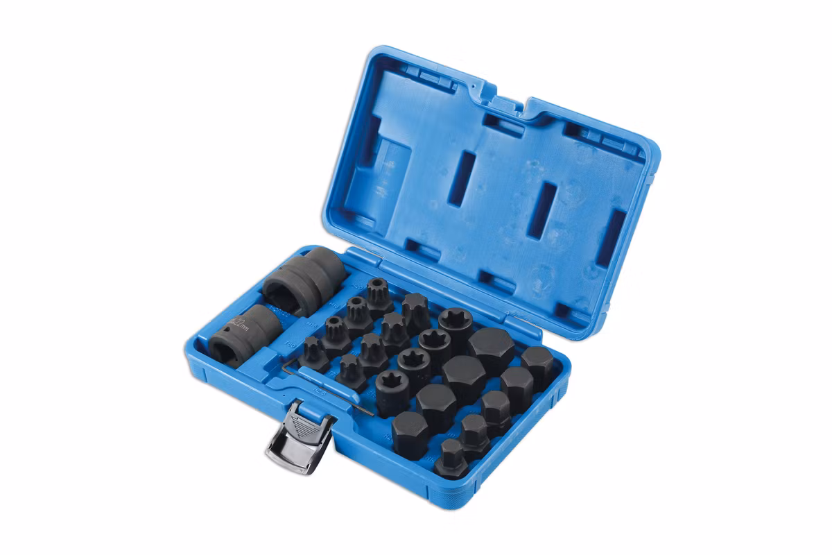 Bit- och krafthylssats  3/4”D, 1”D 24 st