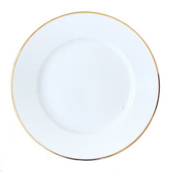Blocho Kaszub Tallrik flat rund vit med guldrand 26,5cm, 12 st/frp