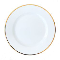 Blocho Kaszub Tallrik flat rund vit med guldrand 19cm, 24 st/frp