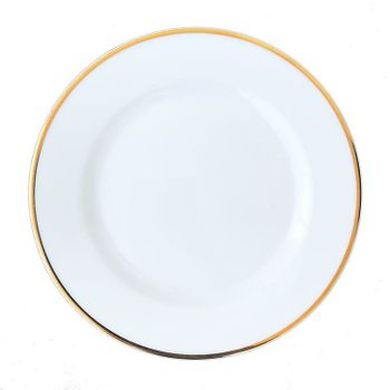 Blocho Kaszub Tallrik flat rund vit med guldrand 19cm, 24 st/frp