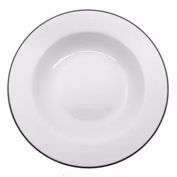 Blocho Kaszub Tallrik djup rund vit med svart rand 29cm, 6 st/frp