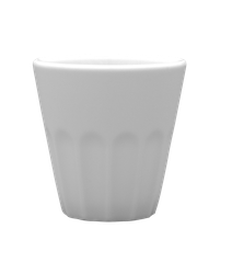 Blocho Hel Mugg utan öra räfflad vit 9cl, 36 st/frp