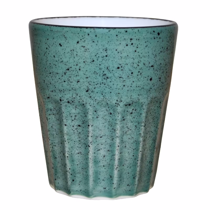 Blocho Hel Mugg utan öra räfflad grön 25cl, 36 st/frp