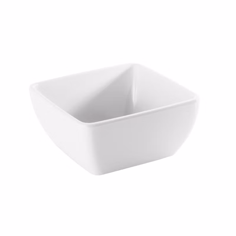 Skål kvadratisk 9 cm White Melamin, 1st/frp FRANKHUGO