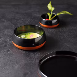 Tallrik 24 cm H 3 cm Melamin Gourmet Black Two-Tone, 1st/frp FRANKHUGO