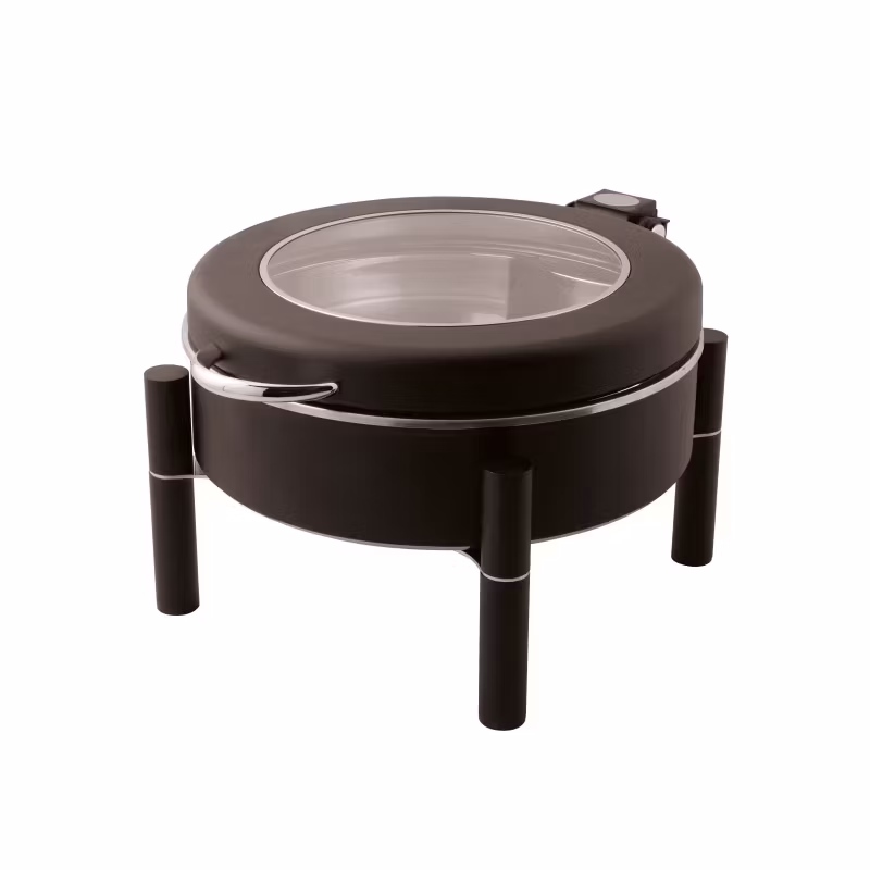 Chafing Dish induktion D 30cm svart med glaslock, 1st/frp FRANKHUGO