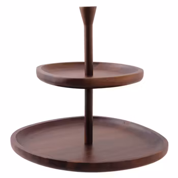 Serveringsfat 2-vånings D 18-26,5cm H 25,5cm trä, 1st/frp FRANKHUGO