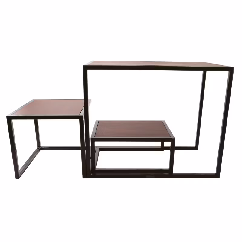 Ställning 35,5x29,5cm H 26,5cm trä med ram i svart metall, 1st/frp FRANKHUGO