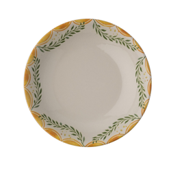 Blocho Limoncello Tallrik djup rund vit med mönster 20cm, 6st/frp