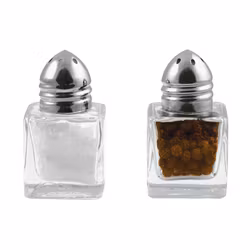Salt- och pepparströare set mini 3x3x5cm rostfritt/glas, 1 set/frp FRANKHUGO
