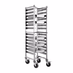 Kantinvagn rostfri 16 fack GN 1/1, 1st/frp FRANKHUGO