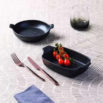 Djup tallrik med handtag 20×17×5 cm Black Clay 2st/frp FRANKHUGO