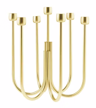 Ljusstake för 7 ljus D 25 cm, H 30 cm Kyma pvd guld, 1 st/frp FRANKHUGO