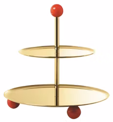 Kakfat, 2 våningar D 22 cm, H 22 cm Penelope pvd guld, 1 st/frp FRANKHUGO