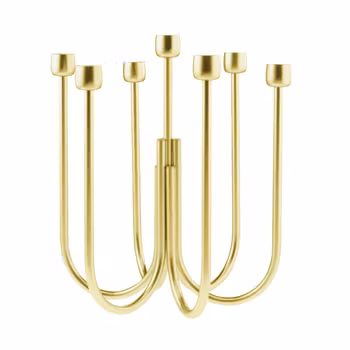 Ljusstake för 7 ljus D 25 cm, H 30 cm Kyma pvd guld, 1 st/frp FRANKHUGO