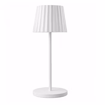Lampa vit laddbar D15cm H35cm, 1 st/frp FRANKHUGO
