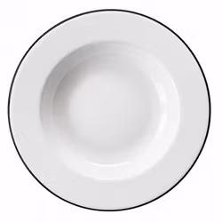 Blocho Kaszub Tallrik djup rund vit med svart rand 24cm, 6 st/frp
