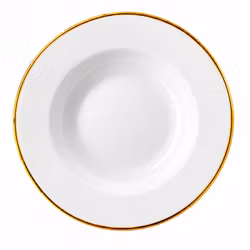 Blocho Kaszub Tallrik djup rund vit med guldrand 24cm, 6 st/frp