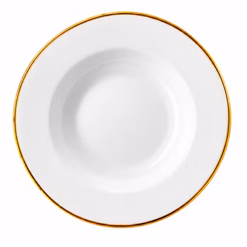 Blocho Kaszub Tallrik djup rund vit med guldrand 24cm, 6 st/frp