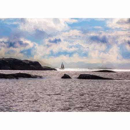 Segelbåt vid horisonten