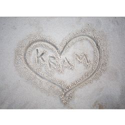 Kram skrivet i sand