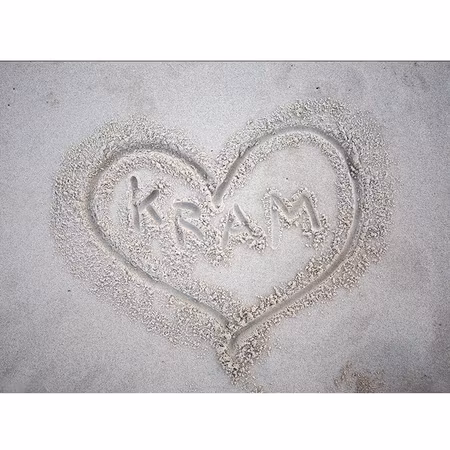 Kram skrivet i sand