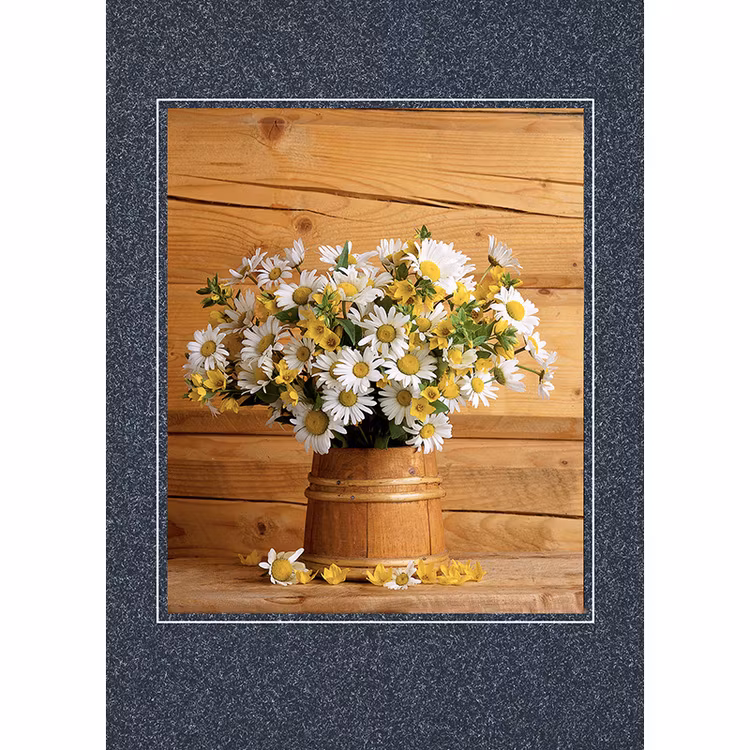 Vilda blommor i träbytta