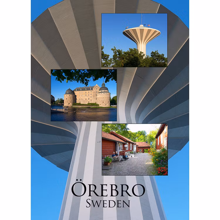 Vykort. Örebro slott - Svampen - Wadköping. Foto: Per Johansson - Joanzon. Kortbutiken säljer detta vykort.