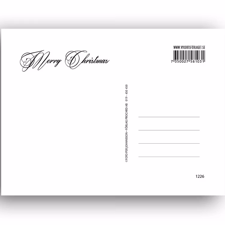 Julkort engelsk text - Merry Christmas