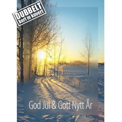 God Jul Morgonsol - Dubbelt julkort med kuvert