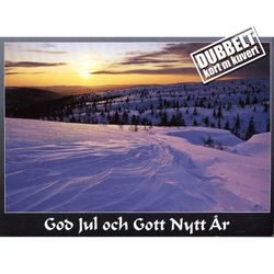 Vinterfjäll - Dubbelt julkort med kuvert