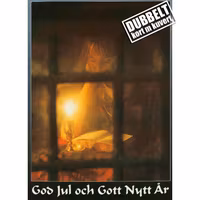 Flicka i fönster – Dubbelt julkort med kuvert
