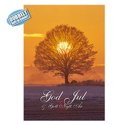 Dubbelt Julkort med kuvert - Sol i trädkrona
