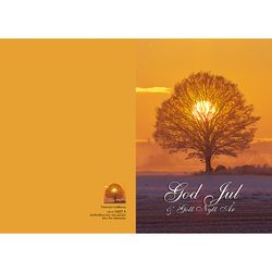 Dubbelt Julkort med kuvert - Sol i trädkrona