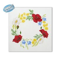 Dubbelt tecknat kort - Blomsterkrans