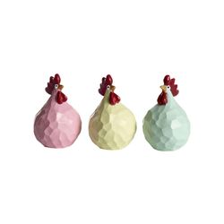 Carved Hönor Pastell 3 st / paket