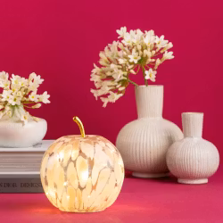 Kristall Äpple Vit/Rosa ljusslinga 20 led