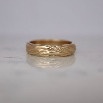 "Sandbotten" ring rött guld