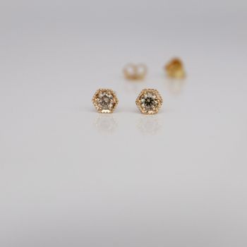 "Hexagon" diamantstuds