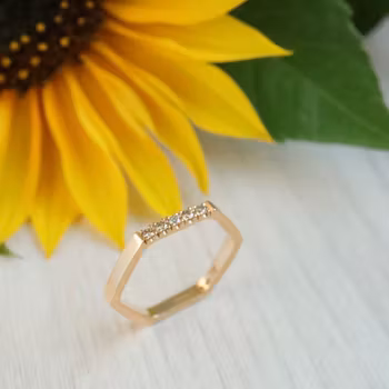 "Honey" alliansring med champagnediamanter