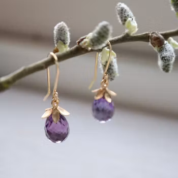”Violruta” guldörhänge med ametist