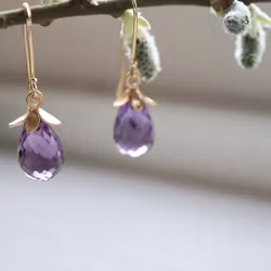 ”Violruta” guldörhänge med ametist