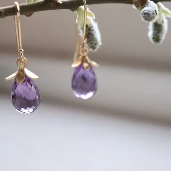 ”Violruta” guldörhänge med ametist