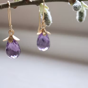 ”Violruta” guldörhänge med ametist